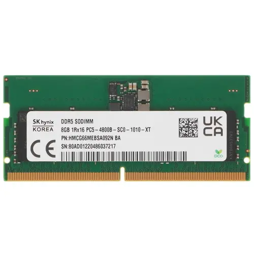 Память DDR5 SODIMM 8Gb, 4800MHz Hynix (HMCG66MEBSA092N)