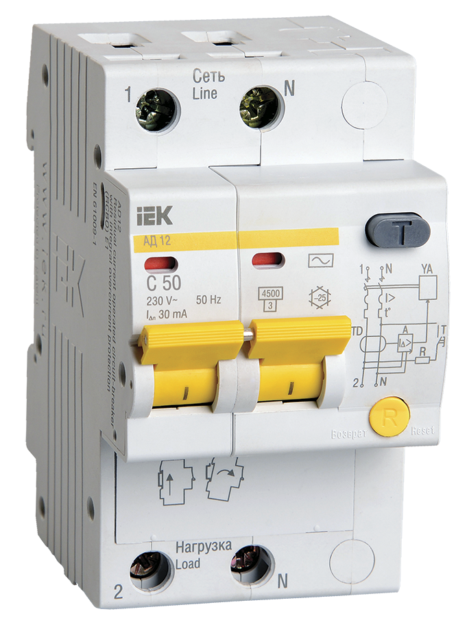 Выключатель автоматический дифференциального тока IEK (MAD10-2-050-C-030)
