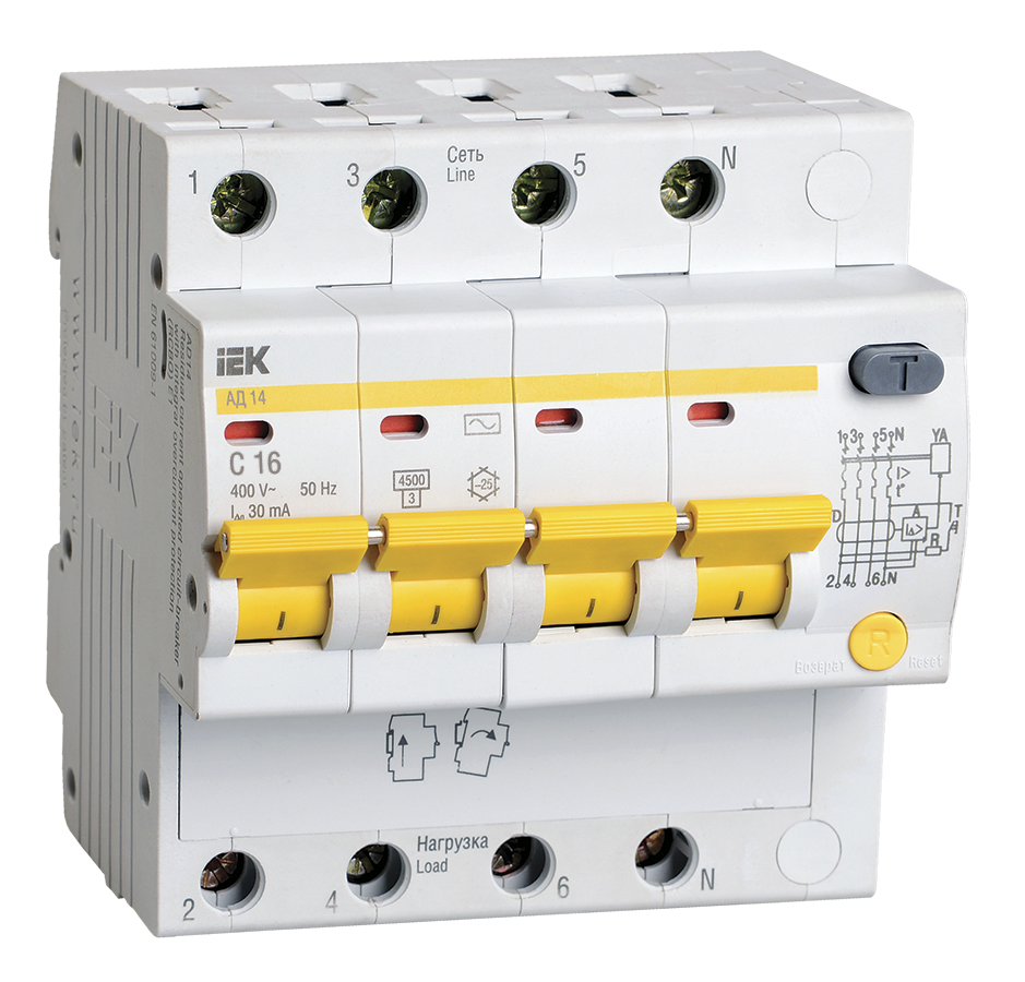 Выключатель автоматический дифференциального тока IEK (MAD10-4-025-C-300)