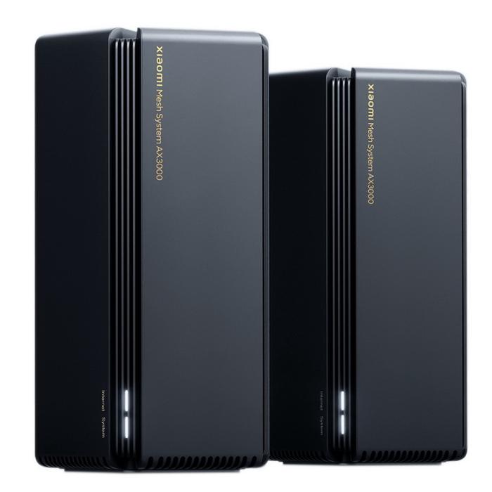 

Mesh система Xiaomi Mesh System AX3000, 802.11a/b/g/n/ac/ax, 2.4/5ГГц, до 2976 Мбит/с, LAN 3x1Гбит/с, WAN 1x1 Гбит/с, внутренних антенн: 4, комплект 2 (RA82/DVB4287GL), Mesh System AX3000