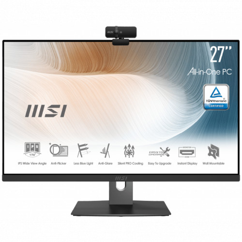 

Моноблок MSI Modern AM271P 11M-498RU (MS-AF81) 27" 1920x1080, Intel Core i5-1135G7 2.4GHz, 8Gb RAM, 512Gb SSD, WiFi, BT, Cam, Windows 11, черный (9S6-AF8111-641), 11M-498RU (MS-AF81)