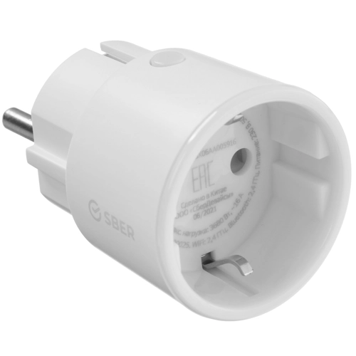 

Умная розетка SBER SBDV-00025, 3680Вт, 16A, WiFi, белый (SBDV-00025), SBDV-00025