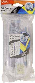 

Готовальня Deli Exam EG30894 корпус голубой прозрачный пластик в компл.:линейка 15см/транспортир/2 угольника/карандаш мех./циркуль с мех.каранд.(EG30894)