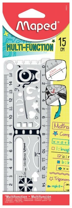 

Линейка Maped 15 см, пластик, прозрачный (250210)
