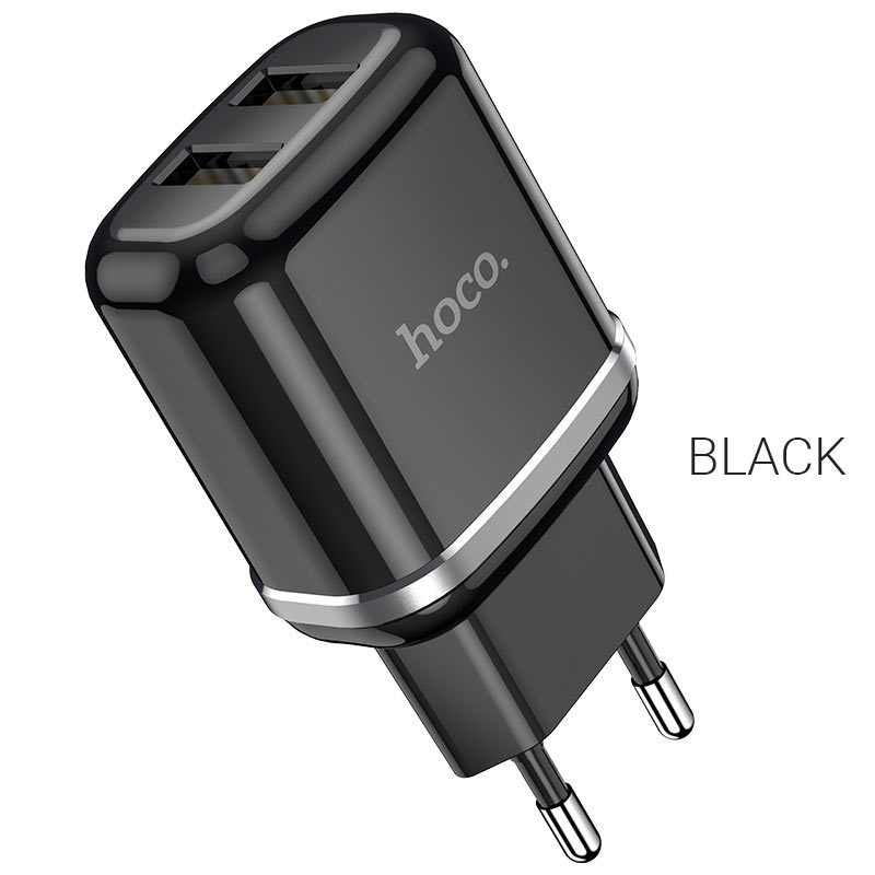 

Сетевое зарядное устройство Hoco N4 Aspiring, 2USB, 2.4A, черный (6931474730992), N4 Aspiring