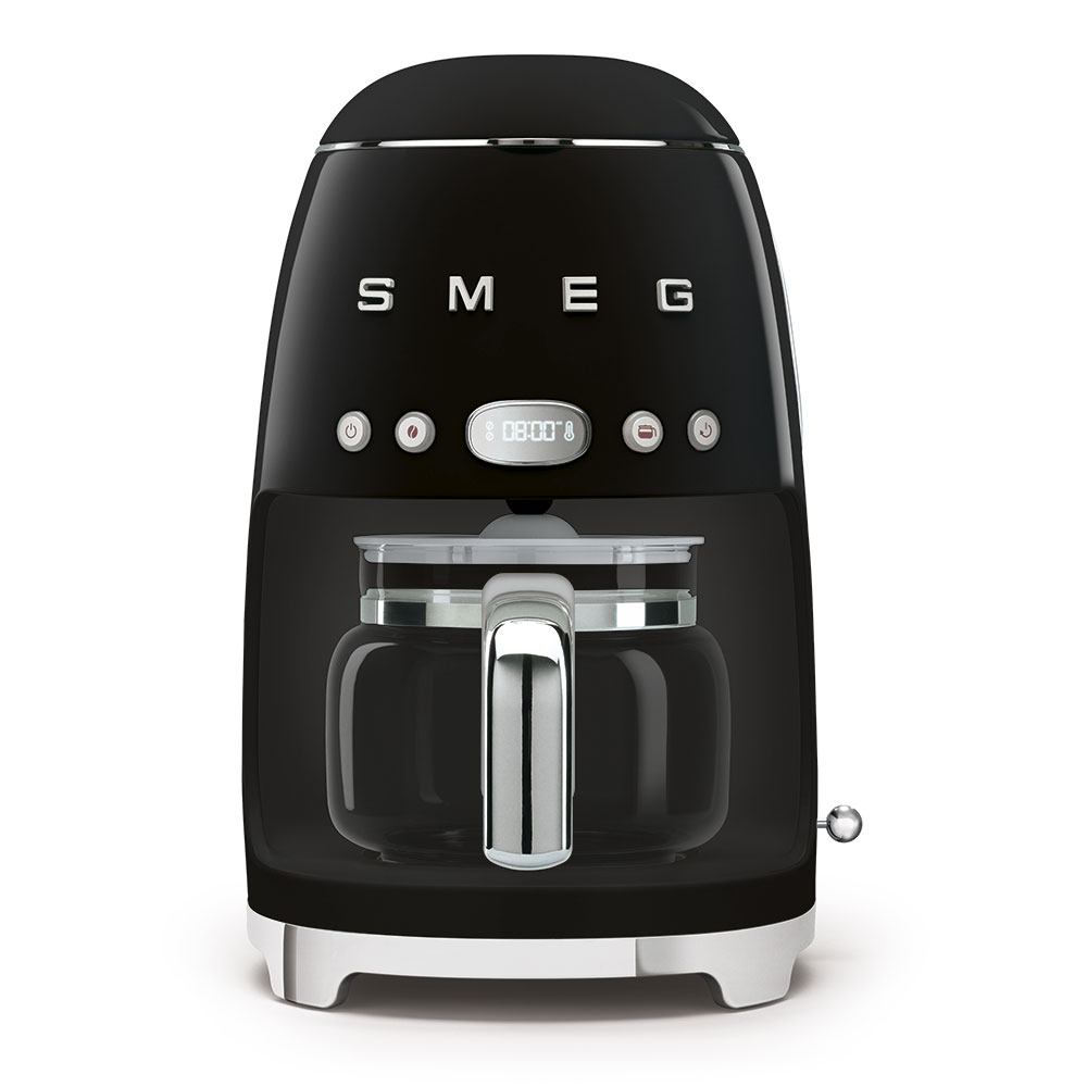 

Кофеварка капельная SMEG 50's Style DCF02BLEU, 1.05 кВт, кофе молотый, 1.4 л/1.25 л, дисплей, черный, DCF02BLEU