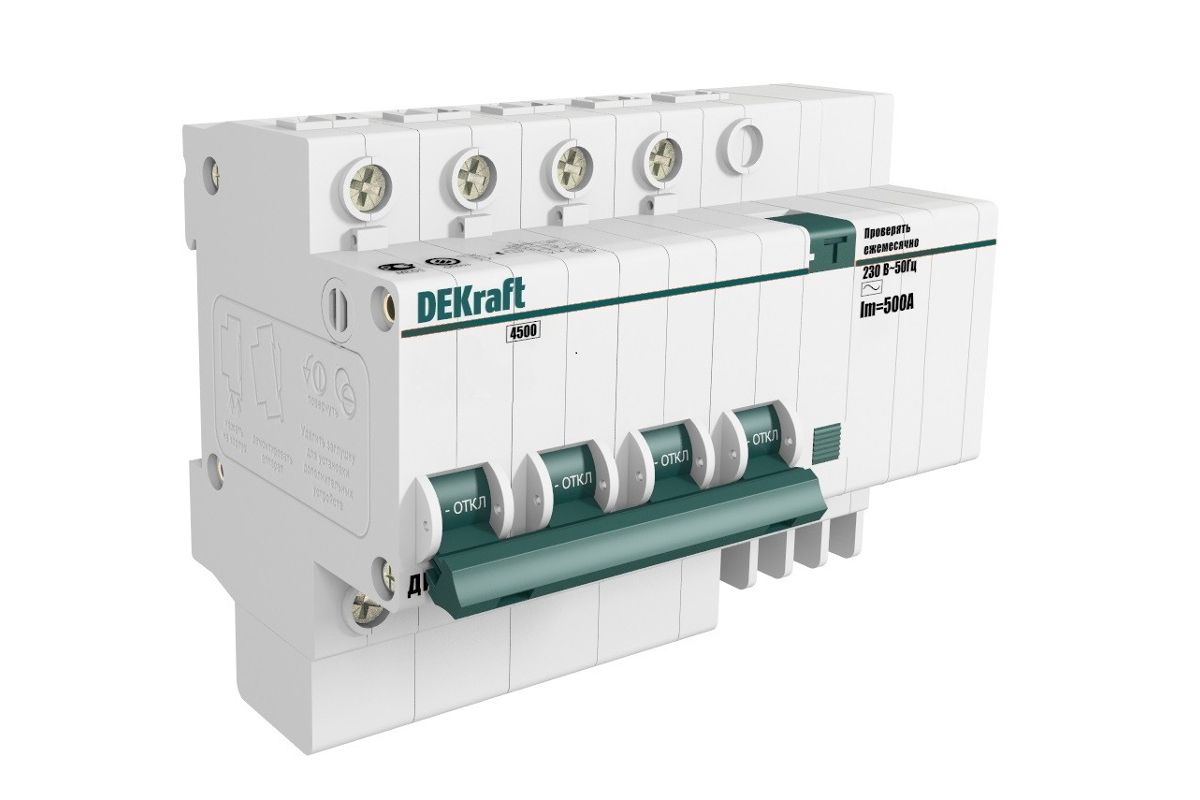 

Выключатель автоматический дифференциального тока DEKraft ДИФ-101, 4P, C, 40А, AC/30мА (15024DEK)