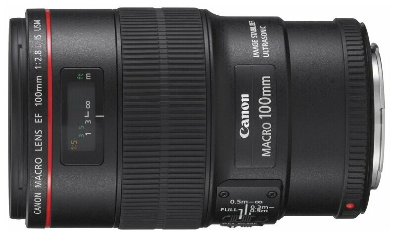 Объектив Canon EF 100mm f/2.8L Macro IS USM, макрообъектив, черный (4514C005)
