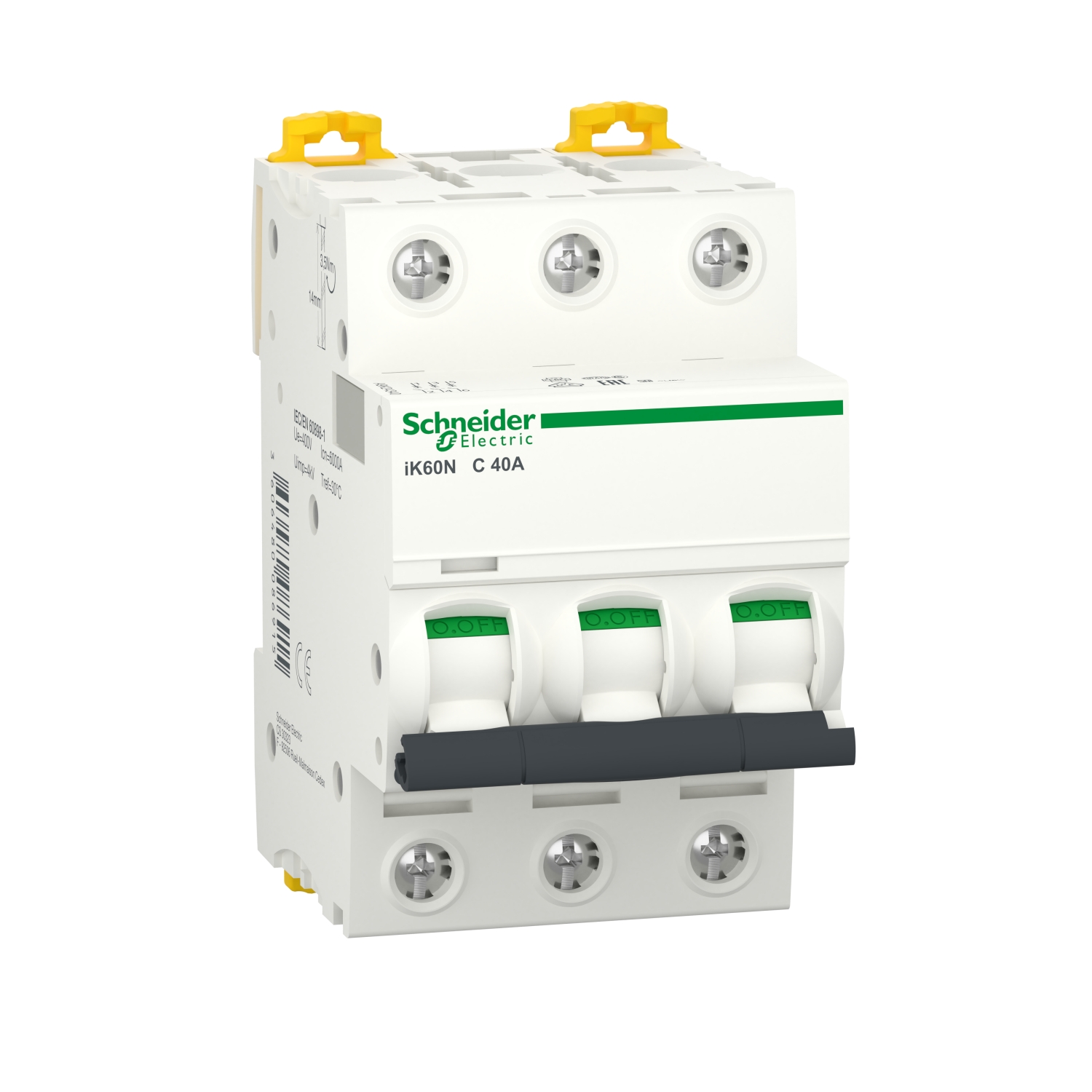 

Выключатель автоматический Schneider Electric iC60N Acti9 трехполюсный (3P/3П) 40A C 6кА (A9K24340), iC60N