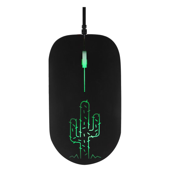 Мышь проводная TnB Mouse Neon CACTUS 1000dpi оптическая светодиодная USB черный MNCACTUS 59000₽