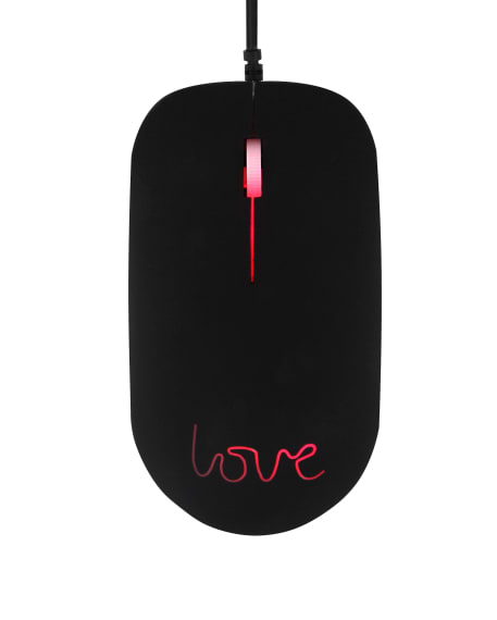 Мышь проводная T'nB Mouse Neon LOVE, 1000dpi, оптическая светодиодная, USB, черный (MNLOVE)