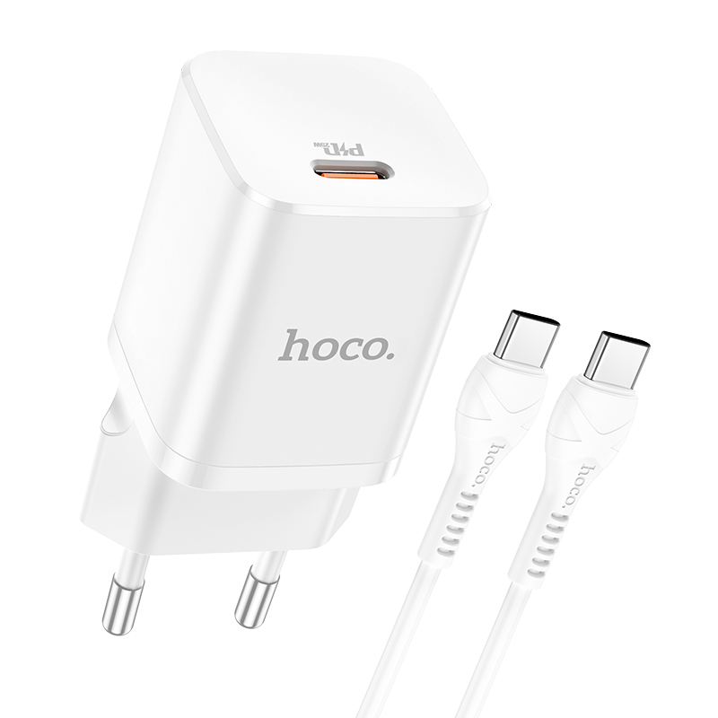 

Сетевое зарядное устройство Hoco N19 Rigorous 25W, USB type-C, Quick Charge, PD, 2.77A, белый (6931474752017), USB Type-C - USB Type-C, N19 Rigorous
