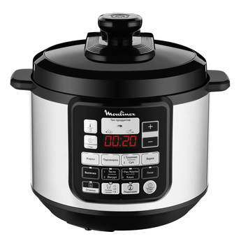 

Мультиварка-скороварка Moulinex Pressure Cookers CE620D32 5 л, 1 кВт, серебристый/черный (7211003314), CE620D32