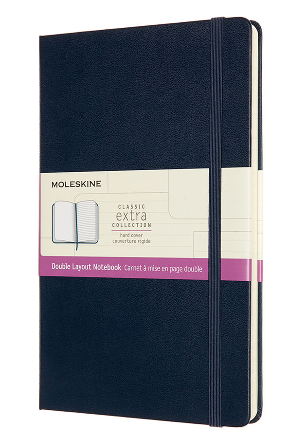 

Блокнот Moleskine Classic Double, A5, линейка/нелинованный, 120 листов, синий (NB313HB20)