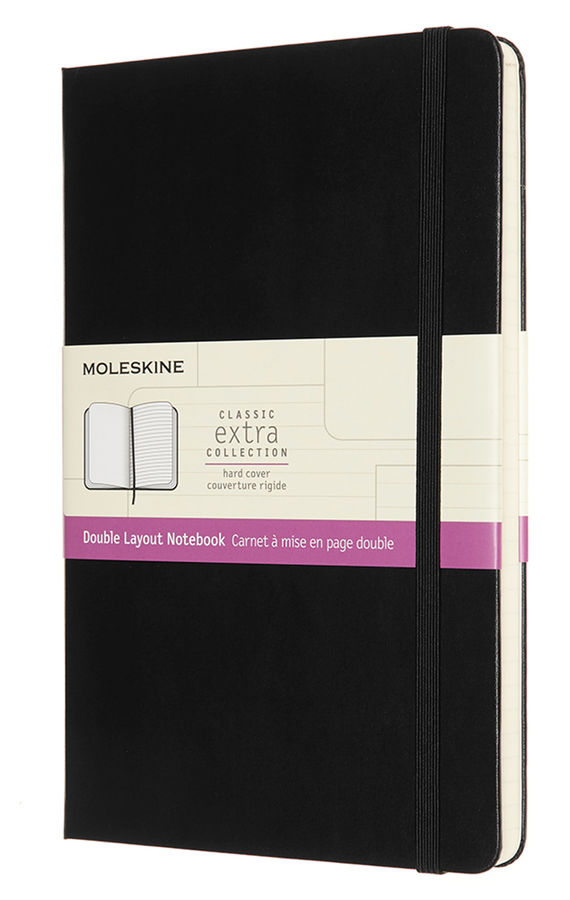 

Блокнот Moleskine Classic Double, A5, линейка/нелинованный, 120 листов, черный (NB313HBK)
