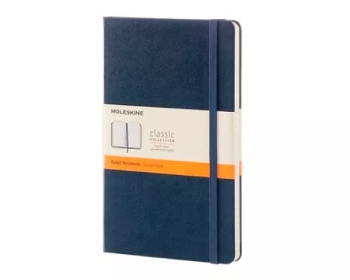 

Блокнот Moleskine CLASSIC, 130х210мм, линейка, 120 листов, синий (QP060B20)