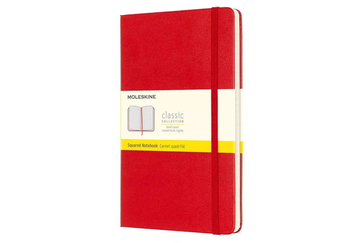 

Блокнот Moleskine CLASSIC, 130х210мм, клетка, 120 листов, красный (QP061R)