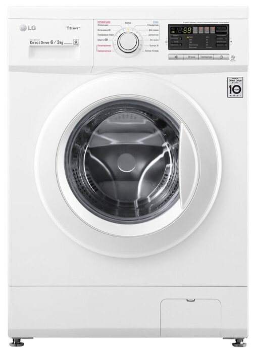 

Стиральная машина LG F1296CDS0, 6кг, до 1200 об/мин, белый (F1296CDS0), F1296CDS0