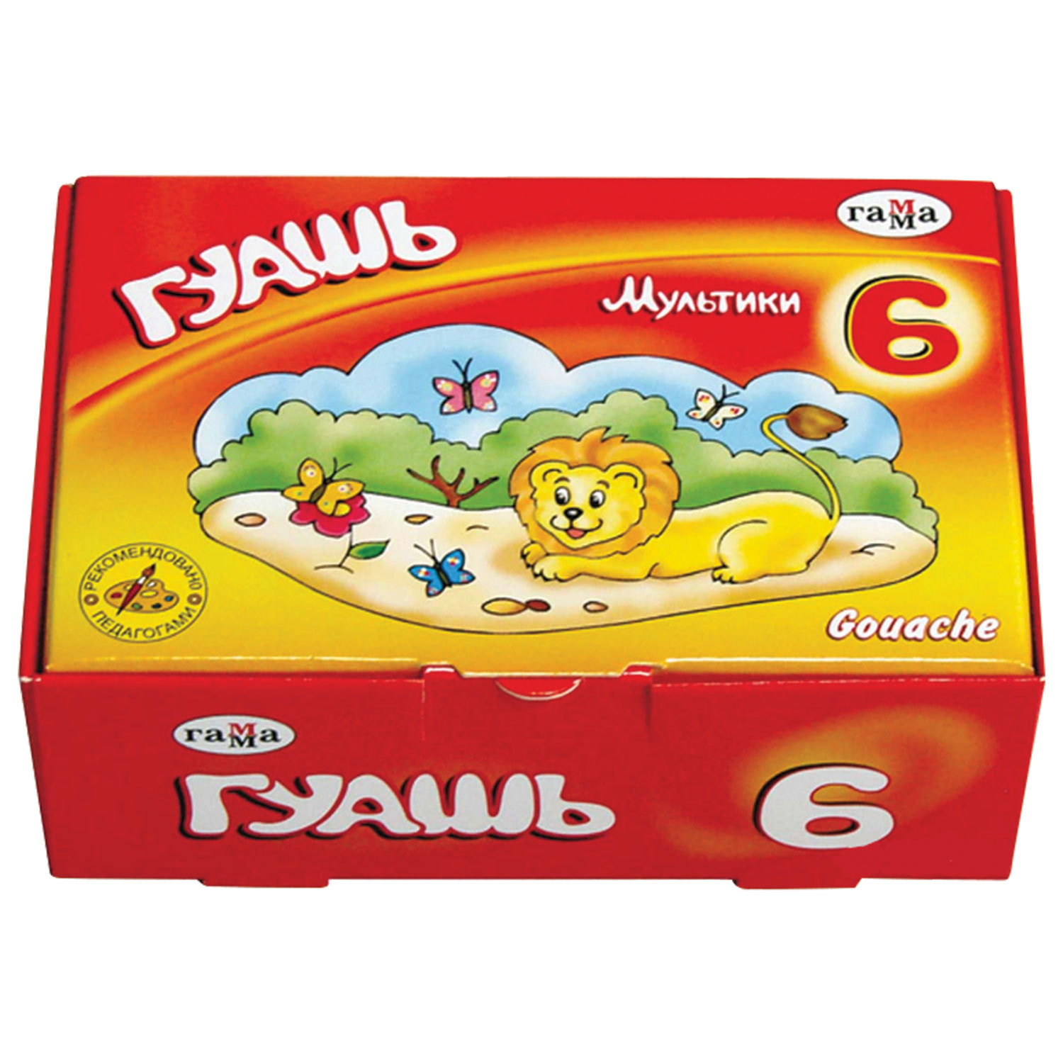 

Краски гуашь 1шт./6 цветов, разноцветный, 20мл, коробка, ГАММА Мультики 221030 (190201), 221030