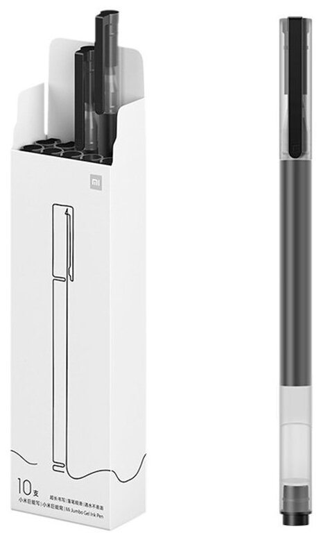 Ручка гелевая Xiaomi Mi High-capacity Ink Pen, черный, 10шт., пластик, колпачок, коробка (MJZXB02WC/BHR4603GL)