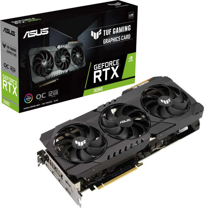 Видеокарта ASUS NVIDIA GeForce RTX 3080 TUF Gaming OC, 12Gb DDR6X
