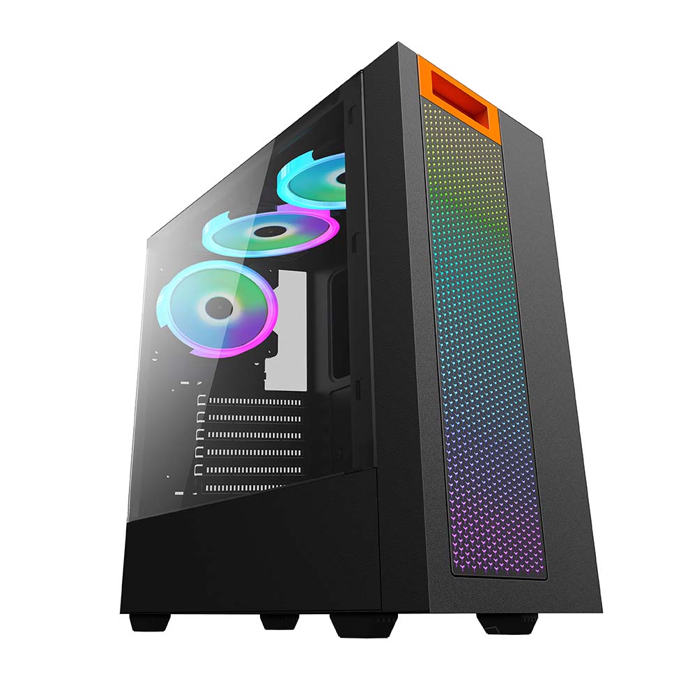 

Корпус HIPER HG304 ATOM, ATX, Midi-Tower, 2xUSB 3.0, RGB подсветка, черный, без БП, HG304 ATOM