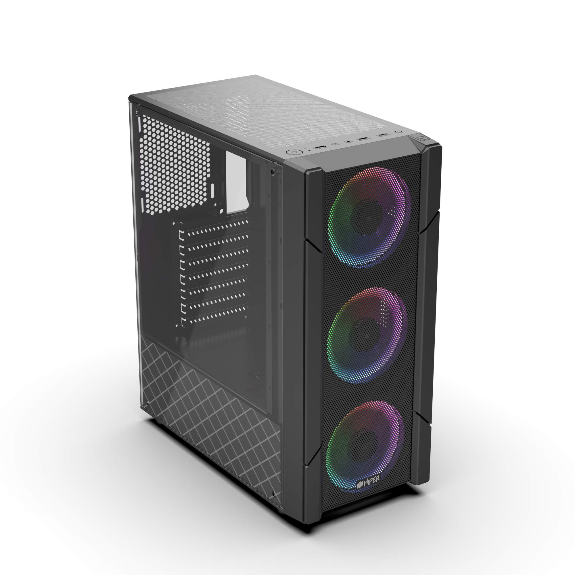 Корпус HIPER XG300 POLARIS, ATX, Midi-Tower, USB 3.0, черный, Без БП