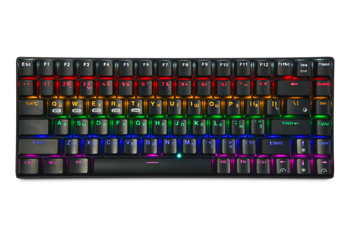 Клавиатура Gembird KBW-G510L, Bluetooth/Радиоканал/USB, черный