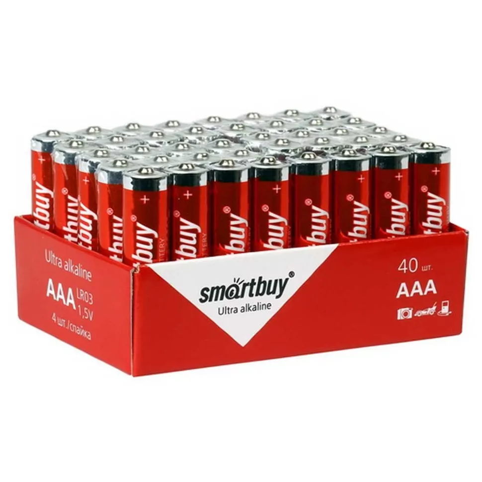 

Батарея Smartbuy Ultra Alkaline, AAA (LR03/24А), 1.5V, 1шт.(отгрузка кратно 40) (SBBA-3A40S)