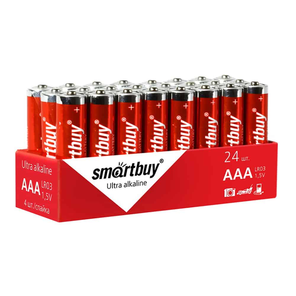 

Батарея Smartbuy Ultra Alkaline, AAA (LR03/24А), 1.5V, 1шт.(отгрузка кратно 24) (SBBA-3A24S)