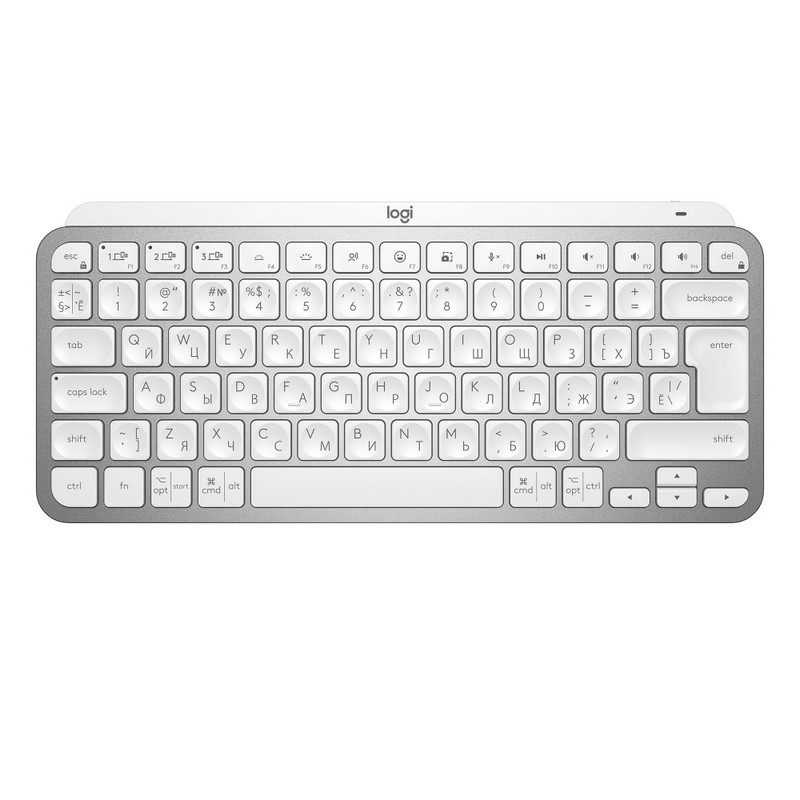 

Клавиатура беспроводная Logitech MX Keys MINI, мембранная, Bluetooth / USB, светло-серый (920-010502), MX Keys MINI