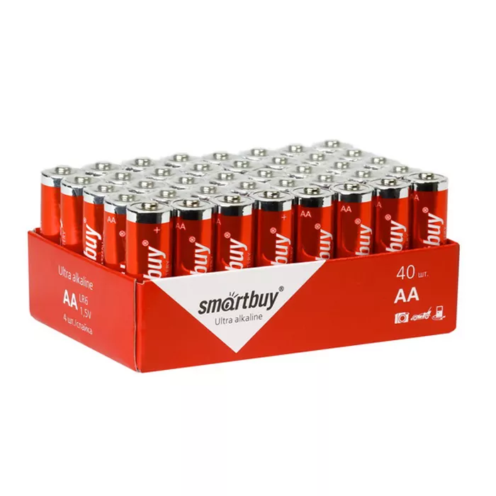 

Батарея Smartbuy Ultra Alkaline, AA (LR06/15А), 1.5V, 1шт.(отгрузка кратно 40) (SBBA-2A40S)