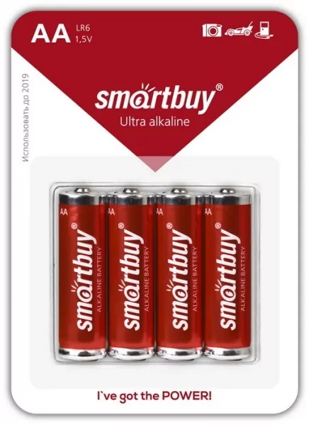 

Батарея Smartbuy Ultra Alkaline, AA (LR06/15А), 1.5V, 1шт. (отгрузка кратно 4) (SBBA-2A04B)