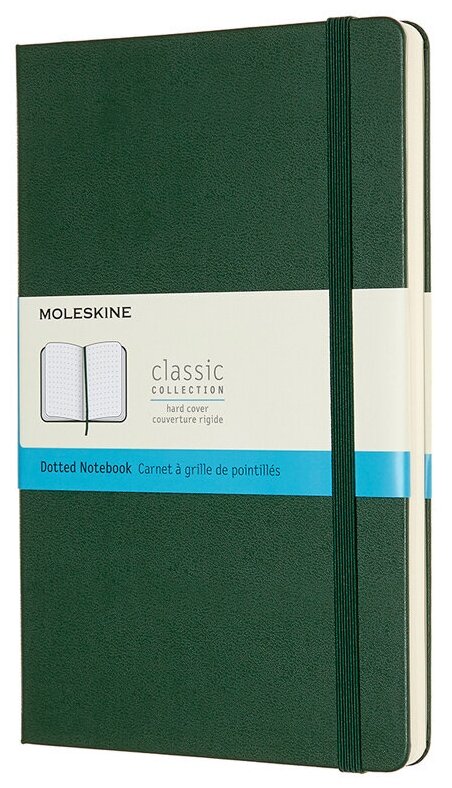 

Блокнот Moleskine CLASSIC, 130х210мм, пунктир, 120 листов, зеленый (QP066K15)