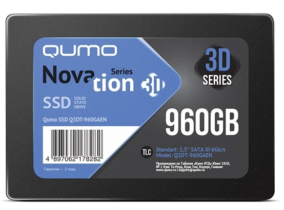 

Твердотельный накопитель (SSD) Qumo 960Gb Novation 3D TLC, 2.5", SATA3 (Q3DT-960GSCY)