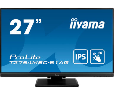 

Монитор 27" Iiyama T2754MSC-B1AG IPS, сенсорный, 1920x1080 (16:9), 300кд/м2, 4мс, 178°/178°, FreeSync, VGA, DVI, HDMI, USB-Hub, веб-камера, черный (T2754MSC-B1AG), T2754MSC-B1AG
