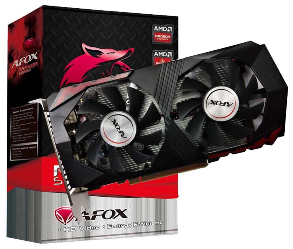 Видеокарта AFOX AMD Radeon RX 560, 4Gb DDR5, 128bit, PCI-E, DVI, HDMI, DP, Retail (AFRX560-4096D5H4-V2) - фото 1