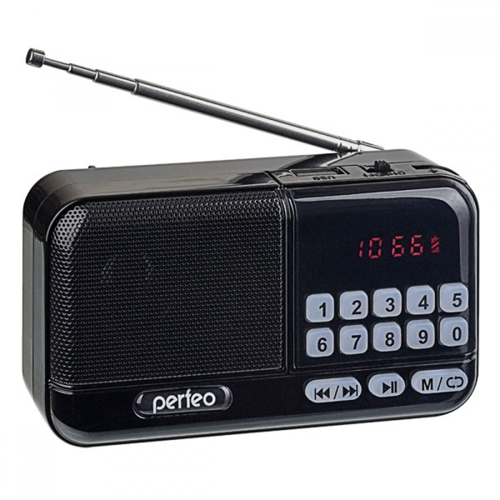 

Акустика портативная Perfeo ASPEN, 3Вт, FM, USB, microSD, черный (PF_B4059), ASPEN