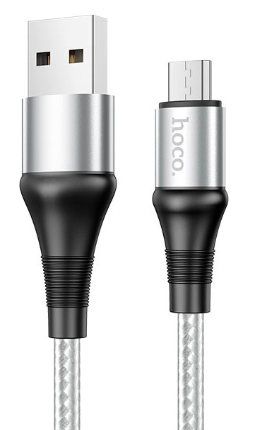 

Кабель Micro USB 2.0(Bm)-USB 2.0(Am), 2.4A, 1м, серый HOCO X50 (HC-34228), X50
