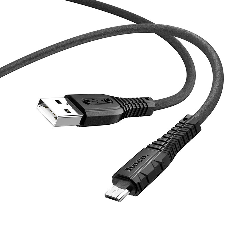 

Кабель Micro USB 2.0(Bm)-USB 2.0(Am), 2.4A, 1м, черный HOCO X67 (55841), X67