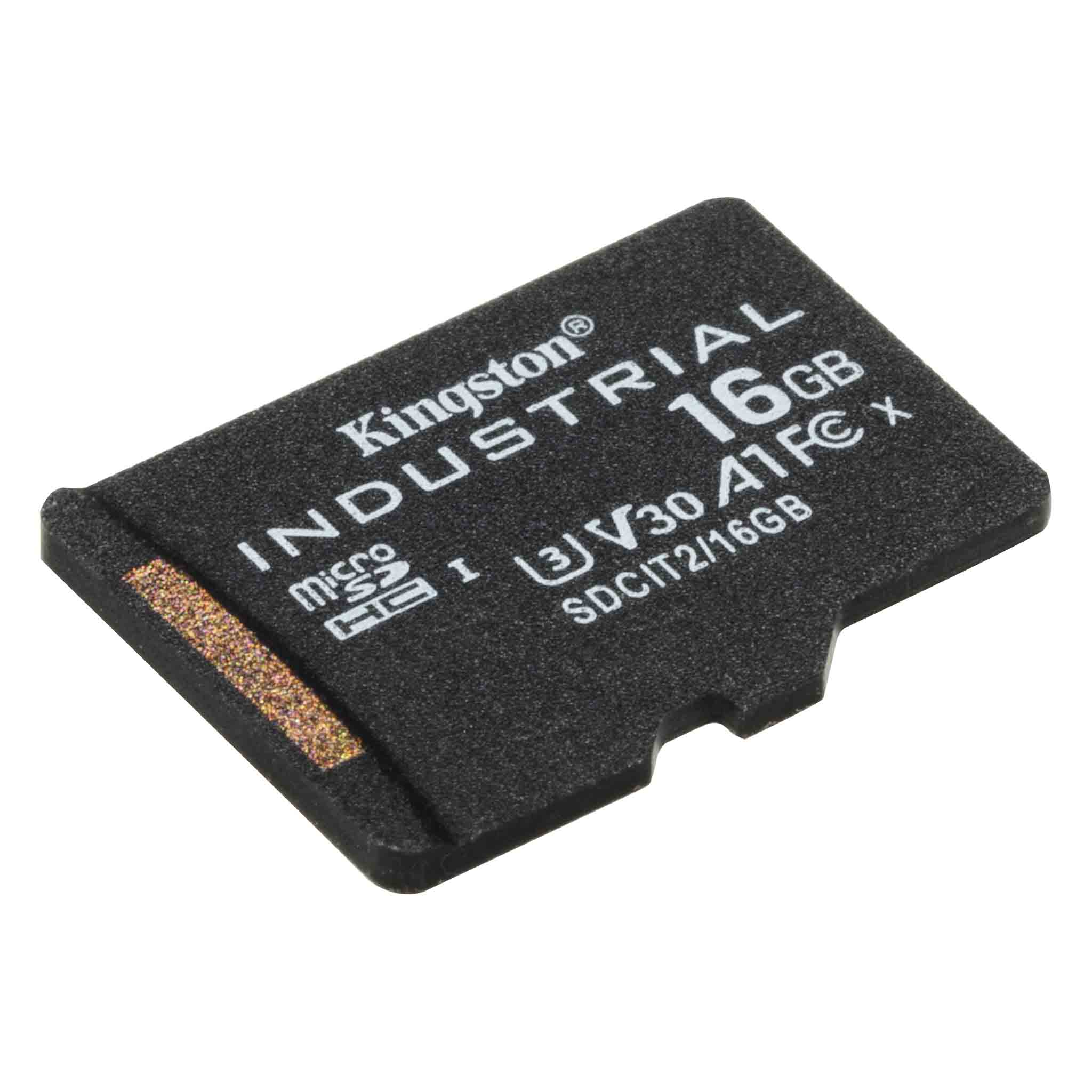 Карта памяти промышленная 16Gb microSDHC Kingston Industrial UHS-I U3 V30 A1 (SDCIT2/16GBSP)