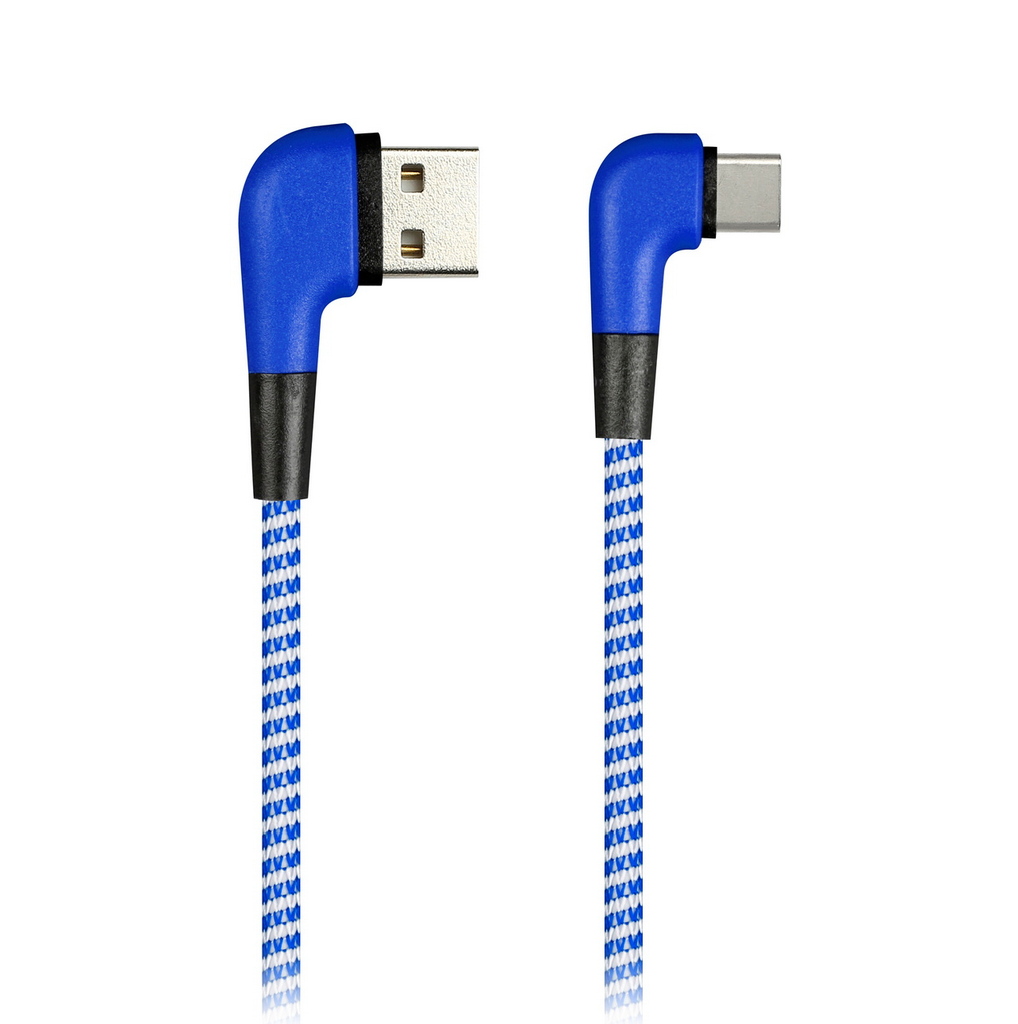 

Кабель USB Type-C(m)-USB 2.0(Am), угловой, 2A, 1м, синий Smartbuy (iK-3112NSL blue), 0