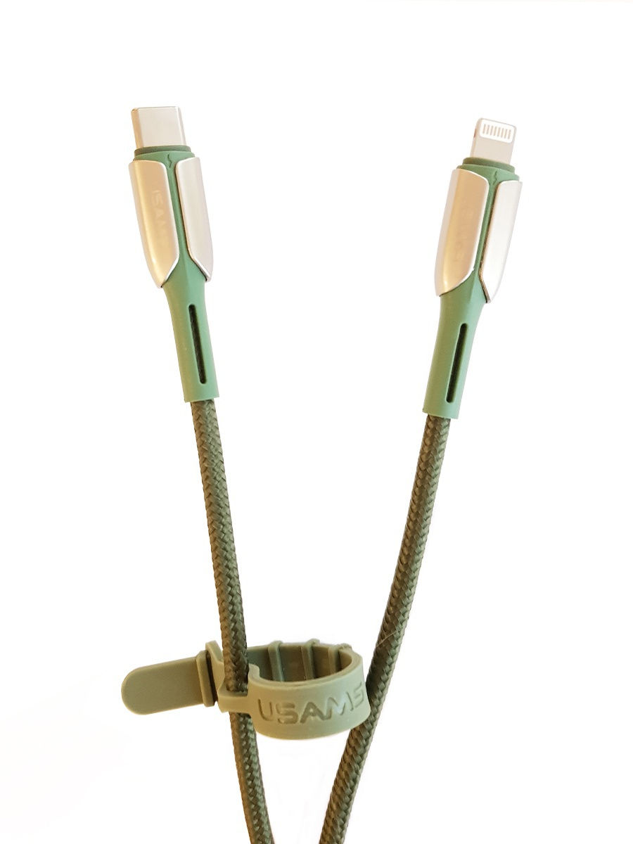 

Кабель Lightning 8-pin(m)-USB Type-C(m), 2A, 1.2м, зеленый USAMS U42 US-SJ401, US-SJ401