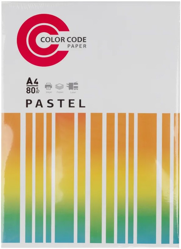 Бумага A4 80 г/м² 100 листов, радуга пастель (5цветов) ColorCode COLOR БЦМИКС_П (334646)