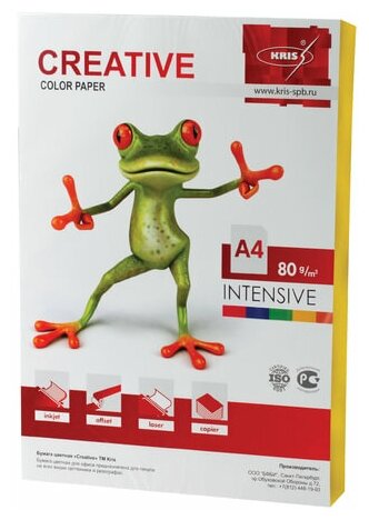 Бумага A4 80 г/м² 100 листов, желтый Creative COLOR БИPR-100Ж (976012)