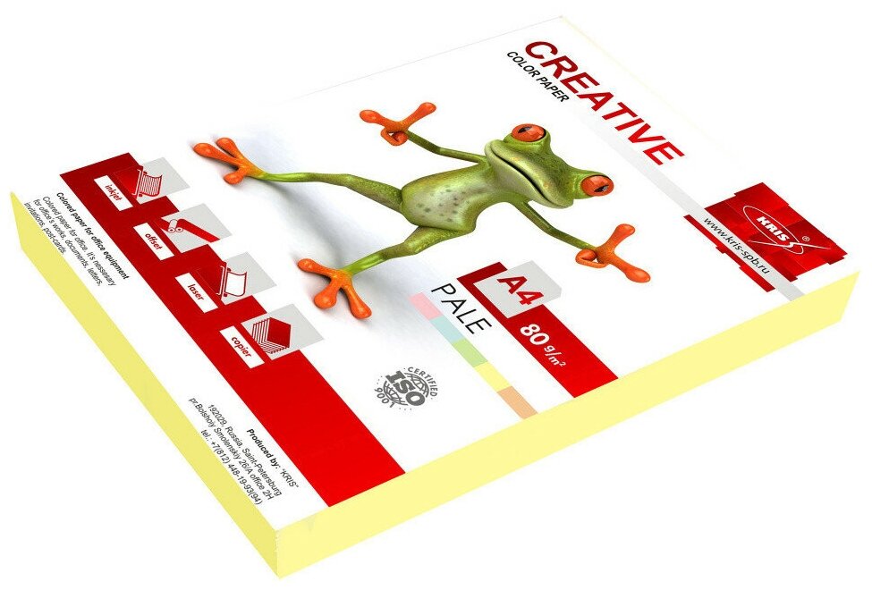 

Бумага A4 80 г/м² 250 листов, желтый Creative COLOR БОPR-250Ж (975961), БОPR-250Ж