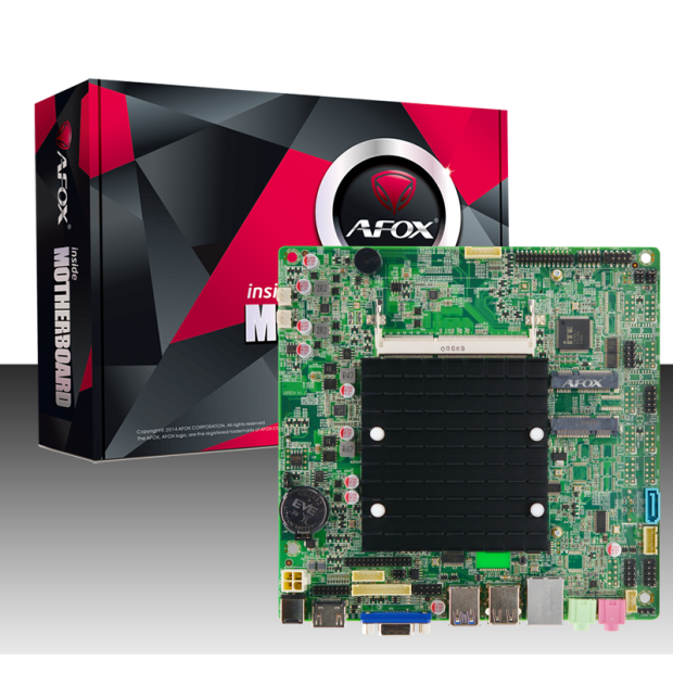 

Материнская плата с процессором и кулером AFOX AFMIJ1800-1L, SoC, Intel Celeron J1800, встроен в мат.плату, 1xDDR3L SODIMM, SATA2, 5.1-ch, GLAN, VGA, HDMI, mini-ITX, Retail, AFMIJ1800-1L