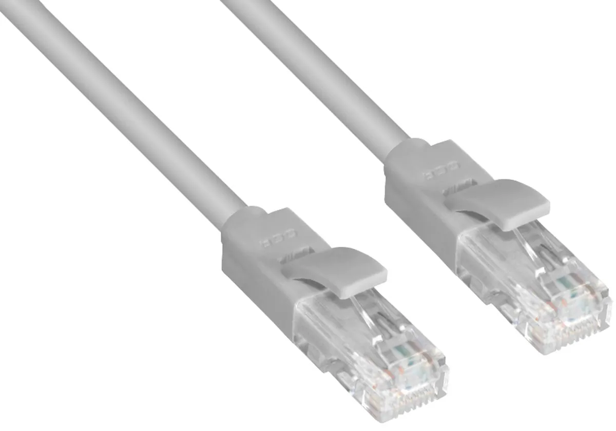 Патч-корд UTP кат.5e, 0.8м, RJ45-RJ45, серый, GCR (GCR-LNC03-0.8m)