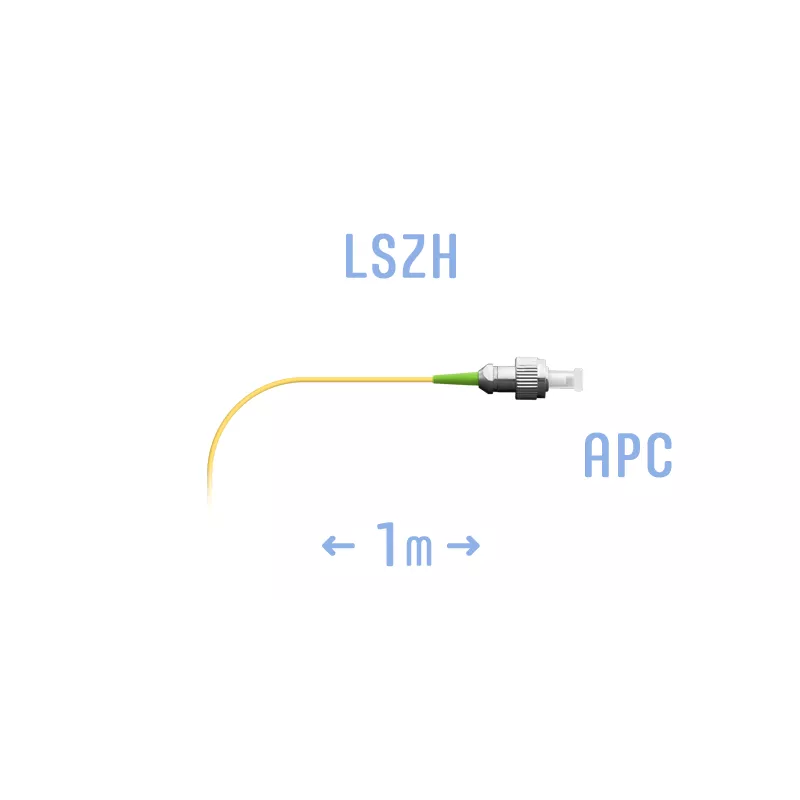 Пигтейл волоконно-оптический SNR, FC, одномодовый, 9/125, G.652.D, одинарный, 1м, желтый (pigtail FC/APC SM 1 m)