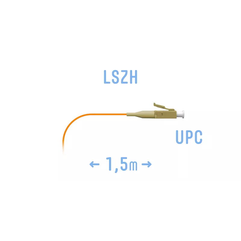 Пигтейл SNR, LC/UPC, многомодовый, 50/125, OM3, одинарный, 1.5м, оранжевый (pigtail LC/UPC MM 1.5 m)